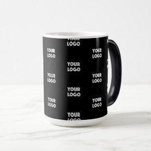Caneca Mágica Logotipo simples de repetição Preto