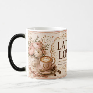 Caneca Mágica Loja de Livros Café Latte Love Romântico Rosa