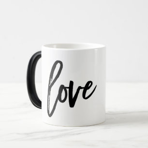 Caneca Mágica Love Modern Trendy Script Typografia Tipo Preto