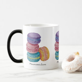Caneca Mágica Macarões Coxas Do Arco-Íris Em Aquarela