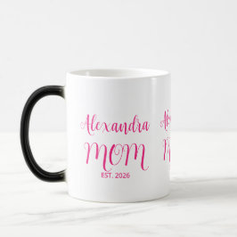 Caneca Mágica Mãe Estabeleceu Nome em Letra Rosa  Café de Duas C