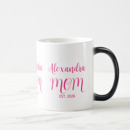 Caneca Mágica Mãe Estabeleceu Nome em Letra Rosa  Café de Duas C