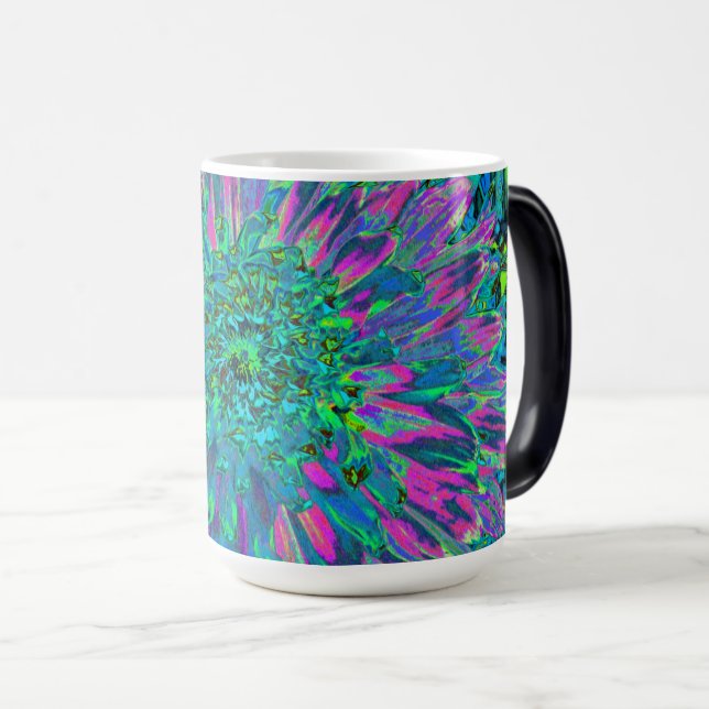 Caneca Mágica Magenta Psicodélica Aqua e Verde limão Dahlia (Frente Esquerda)