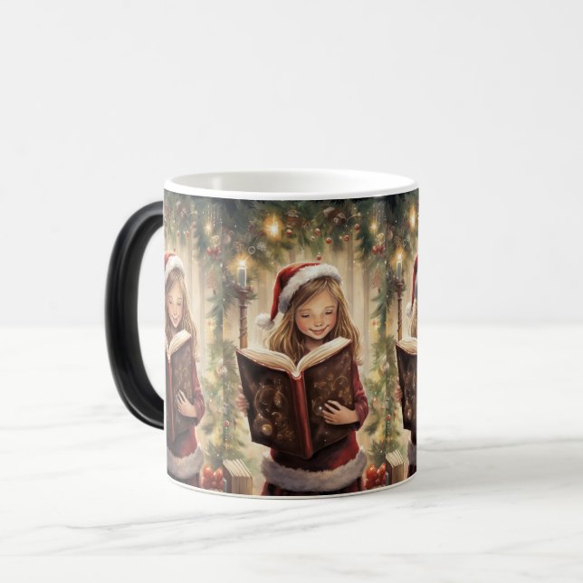 Caneca Mágica Magia de Natal e Leitura: Sonho de Uma Jovem (Frente Esquerda)