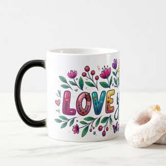 Caneca Mágica Magic Morphing Mug - Floral Sunflower "Love You Mo