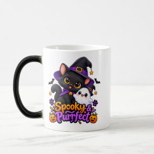 Caneca Mágica Mágico Halloween de Gato Preto Mórfico & Perfeito