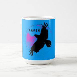Caneca Mágica Majestoso Corvo e Lua Azul