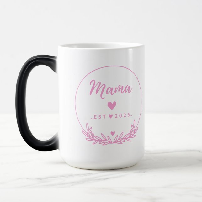 Caneca Mágica Mama Est.2025 shirt -Mother gift Pink Minimal -  (Esquerda)