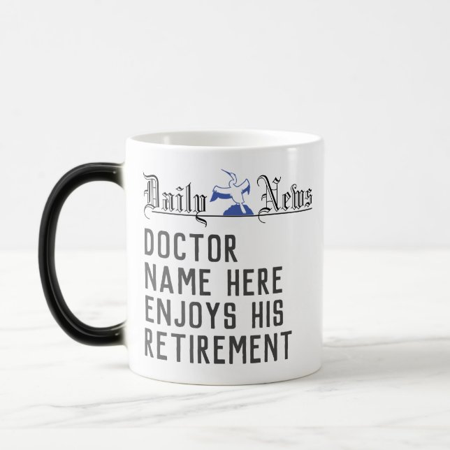 Caneca Mágica Manchete do Dr. Retirement Gift News (Esquerda)