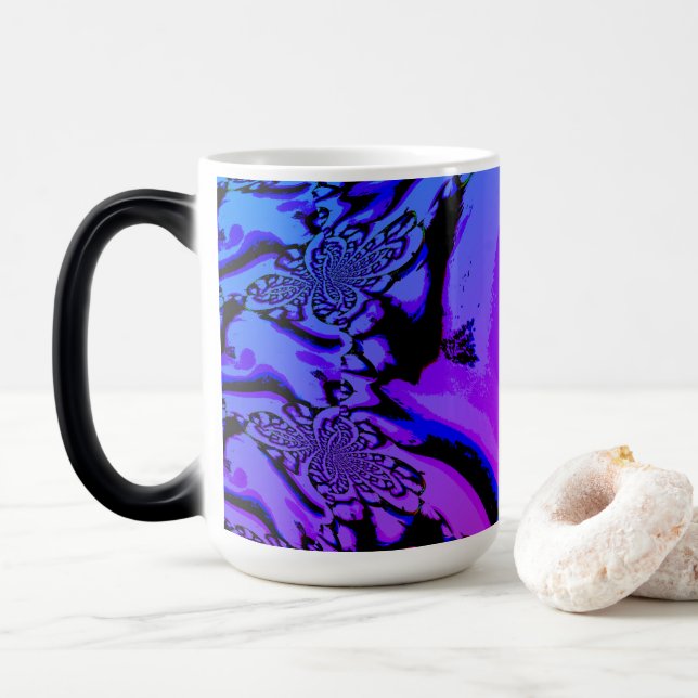 Caneca Mágica Mangueira Púrpura, Cor-de-rosa, preto azul (Com Donut)