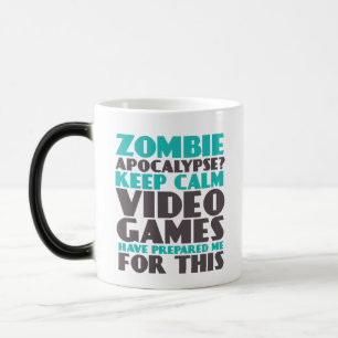 Caneca Mágica Mantenha Calmo Zombie Apocalypse Gamers Engraçado 