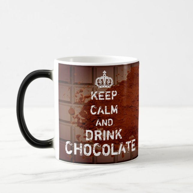 Caneca Mágica Mantenha-se Calmo Beba Chocolate Mug (Esquerda)