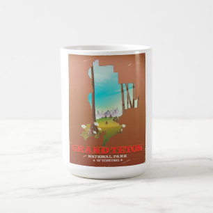 Caneca Mágica Mapa do Grand Teton National Park Wyoming