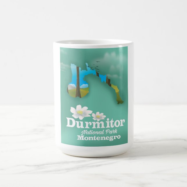 Caneca Mágica mapa do parque nacional Durmitor, Montenegro (Center)