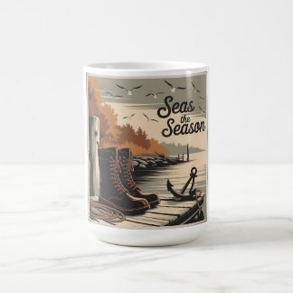 Caneca Mágica Mar, Vintage, Design de Queda Náutica