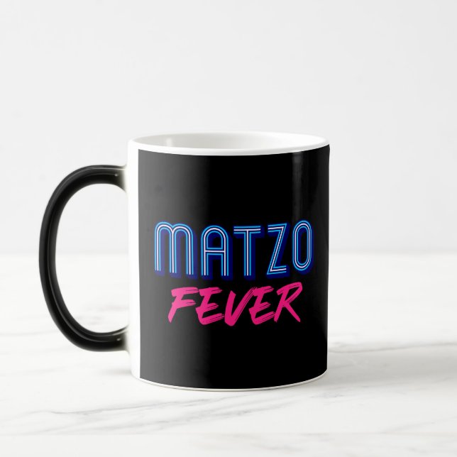 Caneca Mágica Matzo Fever Blue Pink 70s Slogan judeu do Disco (Esquerda)