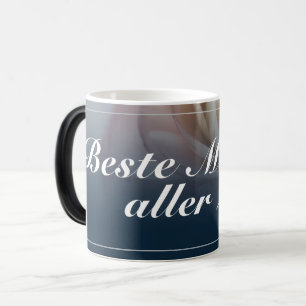 Caneca Mágica Melhor mãe de todos os tempos com grande rosa rosa