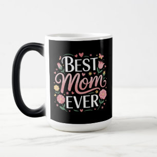 Caneca Mágica Melhor Mãe de Todos os tempos: Design Floral Encan