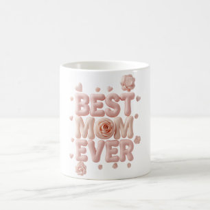 Caneca Mágica Melhor Mãe do Mundo Design 3D Fofo Coração Macio