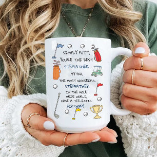 Caneca Mágica Melhor Padrasto de Golfe por Par Piada de Aniversá