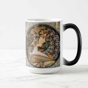 Caneca Mágica Menina com Folhas de Hera Pintura de Alphonse Much