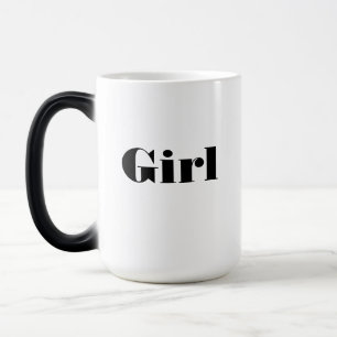 Caneca Mágica "Menina" Nome Texto Impresso em Louças Elegante