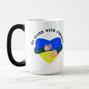 Caneca Mágica Mensagem inspiradora Estamos com a Ucrânia