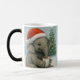 Caneca Mágica Merry Moments with a Cocoa-Loving Elephant Holiday