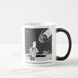 Caneca Mágica Meteoro Engraçado Atacando o Desastre na Terra