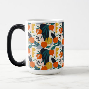 Caneca Mágica Moderno Trendy Preppy Chic Apricot e Folhas