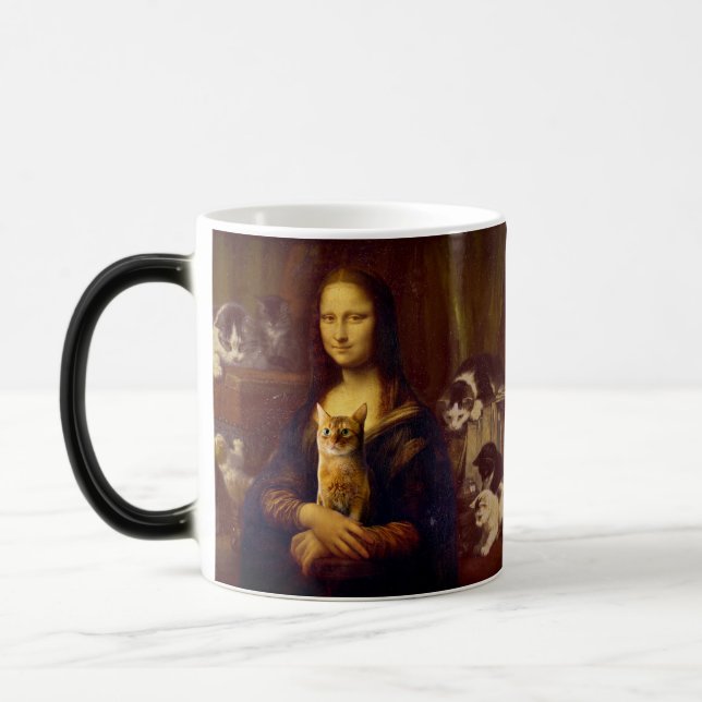 Caneca Mágica Mona Lisa e seu gato (Esquerda)