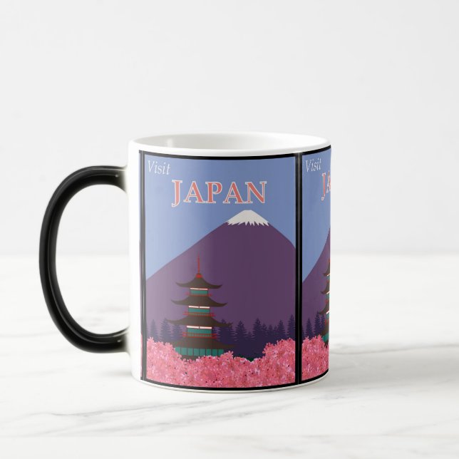 Caneca Mágica Monte Fuji majestoso: Viagem do Japão (Esquerda)