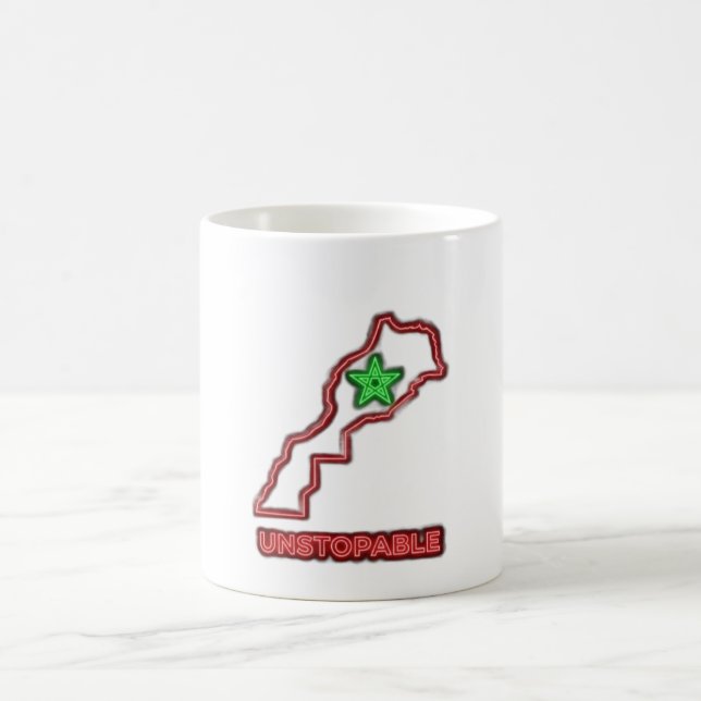 Caneca Mágica Morocco Map Neon Unstoppable Ceramic Coffee Mug (Centro)
