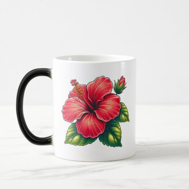 Caneca Mágica Morphing floral de Hibiscus (Esquerda)
