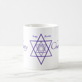 Caneca Mágica Morphing Happy Chanukah Mug em Azul e Branco