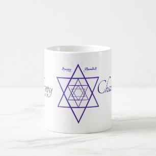 Caneca Mágica Morphing Happy Chanukah Mug em Azul e Branco