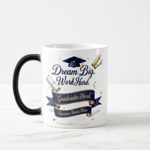 Caneca Mágica Morphing Mug Azul Elegante e Dourado Graduação - 1