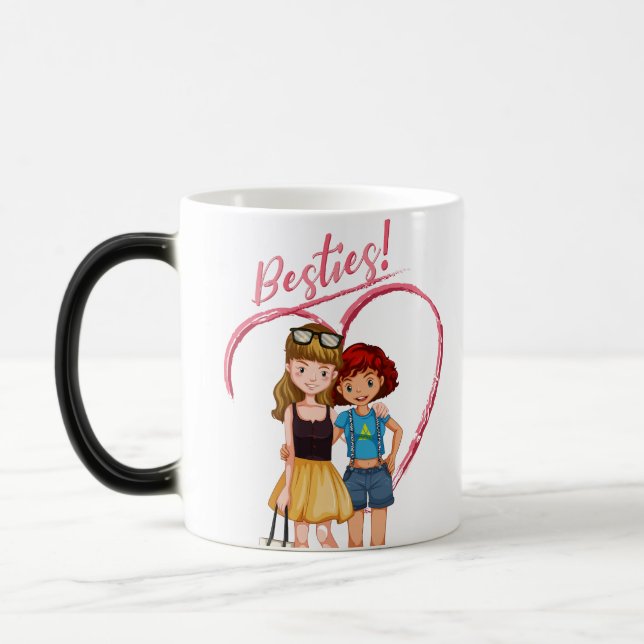 Caneca Mágica Morphing Mug Bestie para melhores amigos para meni (Esquerda)