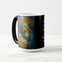 Caneca Mágica Mosaico de Vitral da Natividade | Sagrada Família 