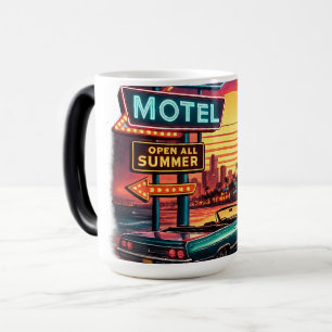 Caneca Mágica Motel Sunset Aberto a Noite Inteira Design Retro