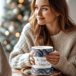 Caneca Mágica Mr Right & Mrs Always Right Silver Bling Luxe Glam