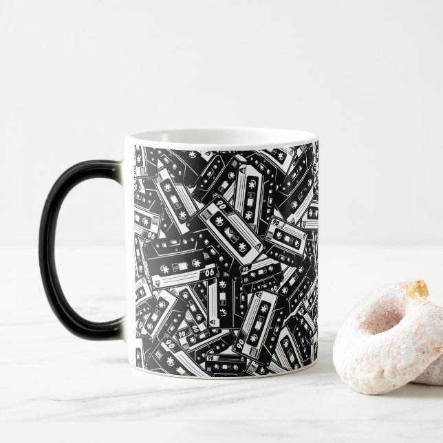Caneca Mágica Mug de fita cassete retrô (Com Donut)