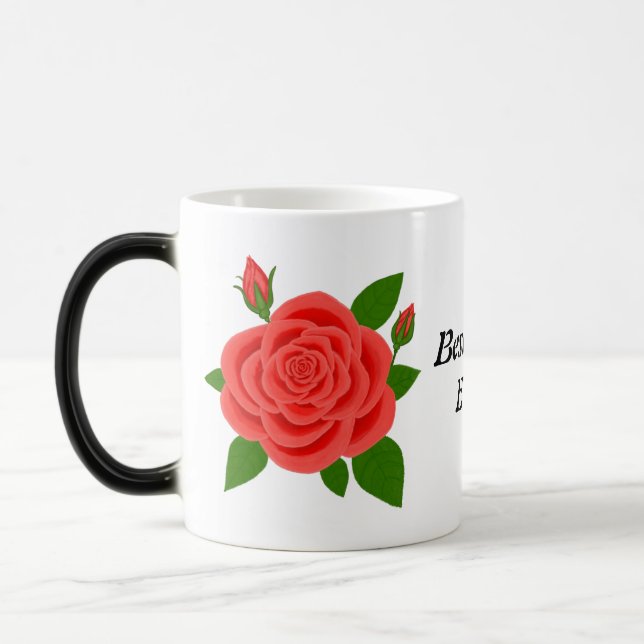 Caneca Mágica Mug de Morping do Dia de as mães rosa vermelha (Esquerda)