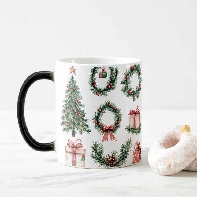 Caneca Mágica Mug Magic Festive Vintage Christmas (Com Donut)