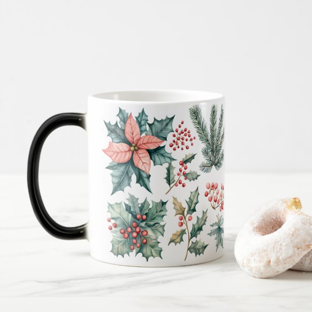 Caneca Mágica Mug Magic Festive Vintage Christmas (Com Donut)