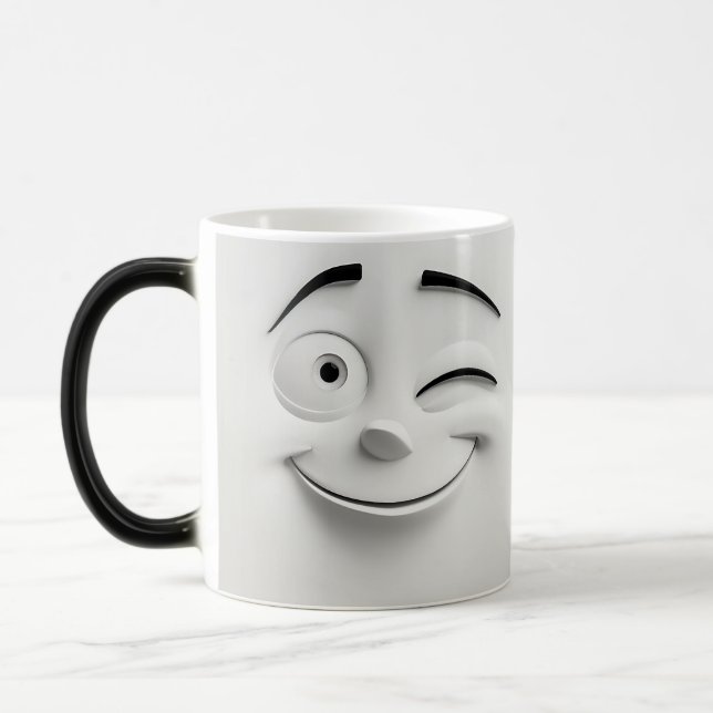Caneca Mágica Mug Magic Winking Cartoon Face 3D (Esquerda)