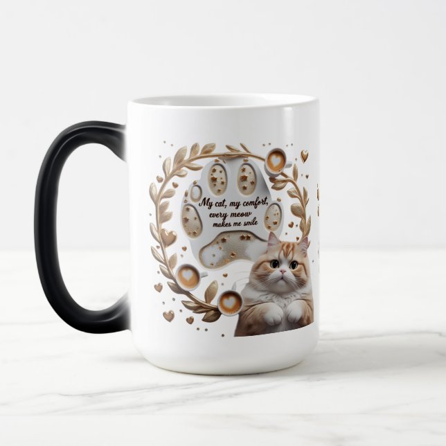 Caneca Mágica Mug Morphing de conforto Gato - 15 oz Mágico (Esquerda)