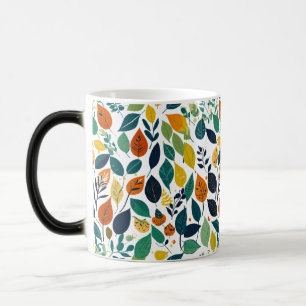 Caneca Mágica Mug Morphing - Folhas e Padrões naturais 11 oz