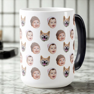 Caneca Mágica Mug Personalizado De Rosto De Bebê, Família Person