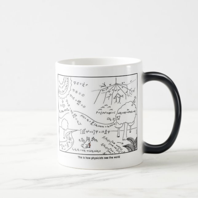 Caneca Mágica Mug physicists see the world [LEFT HANDED] (Direita)